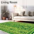thumbnail image 2 of ODIKA 5'x7' Machine Washable Non-Slip Area Rug, Verdant Boho Non Slip Indoor High Traffic Rug, Green, 62191, 2 of 7