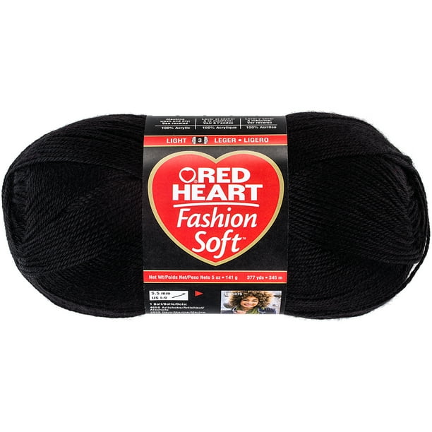Red Heart Fashion Soft Yarn, Black