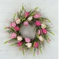thumbnail image 1 of Couronne de Tulipes Roses et Blanches avec Verts, 1 of 1
