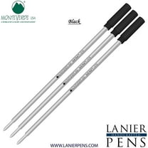 Lanier Combo Pack - 3 Pack - Monteverde Soft Roll Ballpoint C13 Paste Ink Refill Compatible with most Cross Style Ballpoint Pens - Black (Medium Tip 0.7mm)
