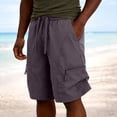 thumbnail image 2 of Hurxie Men's Lightweight Cargo Shorts with Drawstring,Comfy Casual Outdoor Shorts for Hiking Gym Workout Purple,4XL, 2 of 7