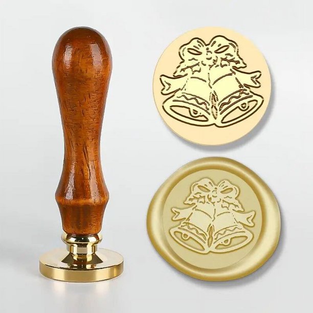 unids/set sello de cera de Navidad cabeza de cobre con mango de madera sellado sobre regalos envoltura decoración invitaciones de fiesta de boda