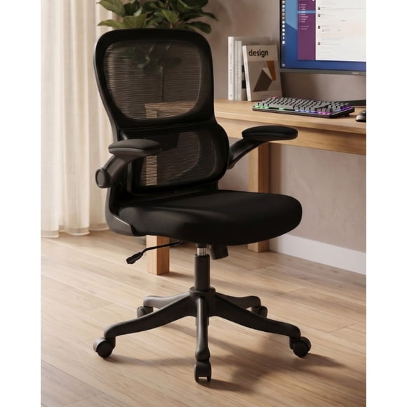 Silla de Oficina Ergonómica EKE Life Home con Soporte Lumbar, Brazos Abatibles y Malla Transpirable para Home Office y Escritorio