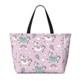 thumbnail image 2 of Sigee Llama Unicorn and Rainbow Print Extra Large Waterproof Beach Travel Bag with Zipper - Durable and Versatile for Vacation, Gym, and Daily Use, 2 of 7