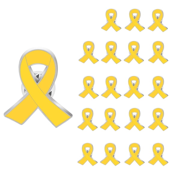 Alfileres amarillos para concientizar sobre el cáncer, 20 unidades