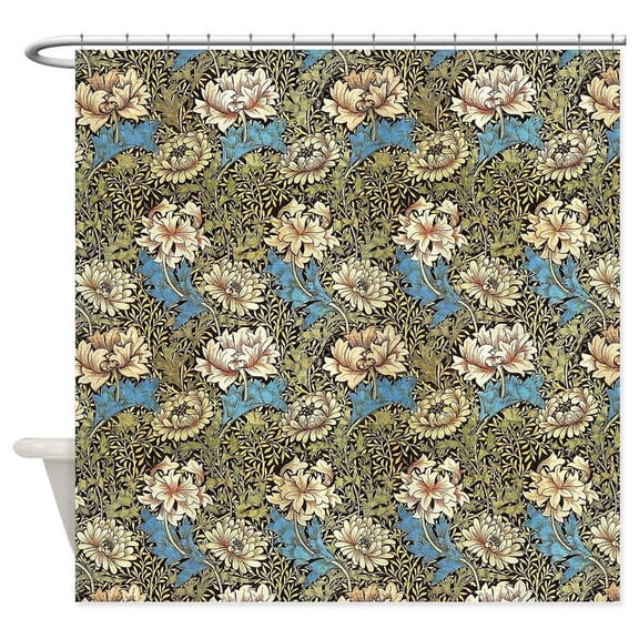 CafePress - William Morris Chrysanthemum Patter - Unique Fabric Shower Curtain 70" x 72"