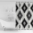 thumbnail image 3 of Shower Curtain, Black Aztec Ethnic Style Waterproof Shower Curtain Set with Hooks for Bathroom Showers,Stalls and Bathtubs,72x72In Retro Color Block, 3 of 9