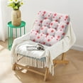 thumbnail image 2 of Flowers & Strawberry Floor Pillow&nbsp;– 22x22 Inch Square Cushion, Dutch Velvet, Kawaii Red Berry Design for Yoga, Tatami & Lounge, 2 of 6