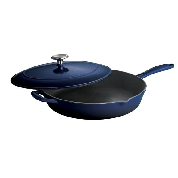 Tramontina Gourmet Enameled Cast Iron Covered Skillet - Gradated Cobalt