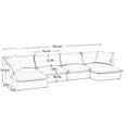 thumbnail image 2 of Cloud Couch Sectional, U-Shape 4-Seater Sofa with Deep Seats & French Edges, Cream Living Room Couch with Big Pillows, Soft Chenille Fabric, Comfy Wide Sofa for Apartment, 2 of 15