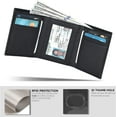thumbnail image 5 of Real Leather Mens Trifold Wallet RFID Blocking Slim Minimalist Front Pocket - Thin & Stylish with ID Window in  Box, 5 of 7