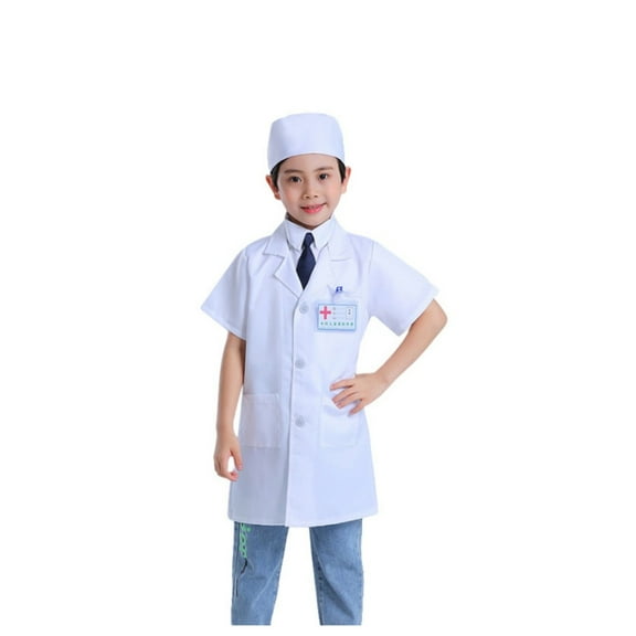 FEIFLY Doctor Outfits For Kids With Lab Coats Career Day Doctor Dress Up For Boys Girls Solid Color Festival Clothing