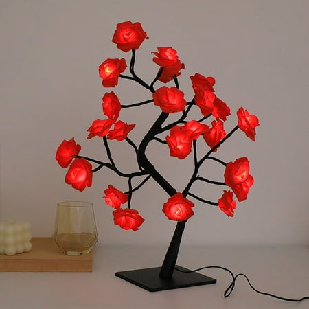 

CQININI Night Lights Halloween Gift Decoration Supplies Valentine S Day Gift: Illuminate Love With The Enchanting Rose Tree Lamp I
