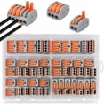 thumbnail image 1 of Terminales de conexión, conector eléctrico de 60 abrazaderas con palanca de operación, terminal de conexión eléctrica automático compacto, 20 abrazaderas de 2 vías, 30 abrazaderas de 3, 1 of 5