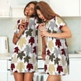 thumbnail image 4 of Logiee maple leaves Print Nightgowns for Women,Soft Short-Sleeved Lightweight Sleepwear, Loose Sleepshirts, 4 of 6
