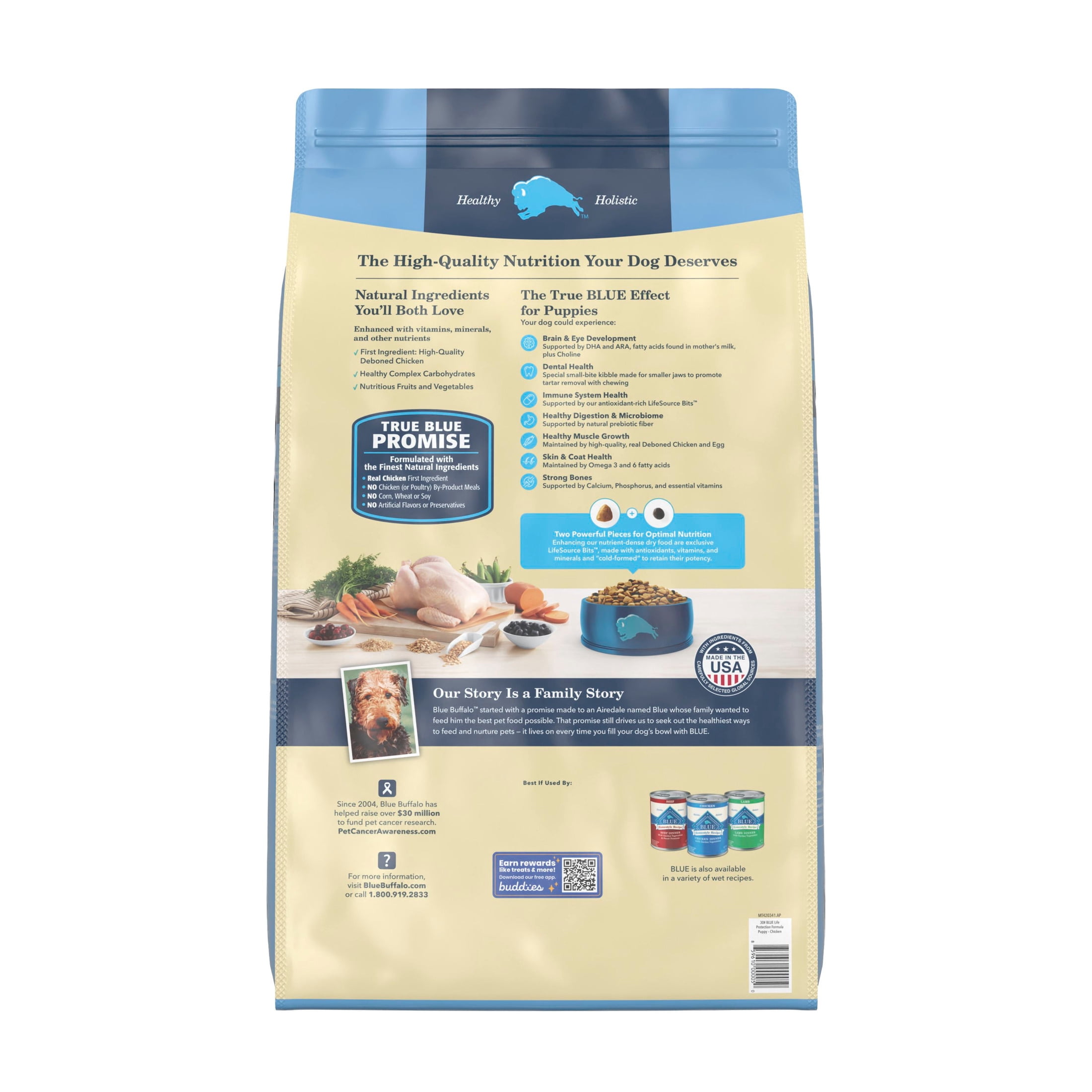 Blue Buffalo Life Protection Formula Puppy Dry Dog Food Chicken & Brown Rice 30lb Bag