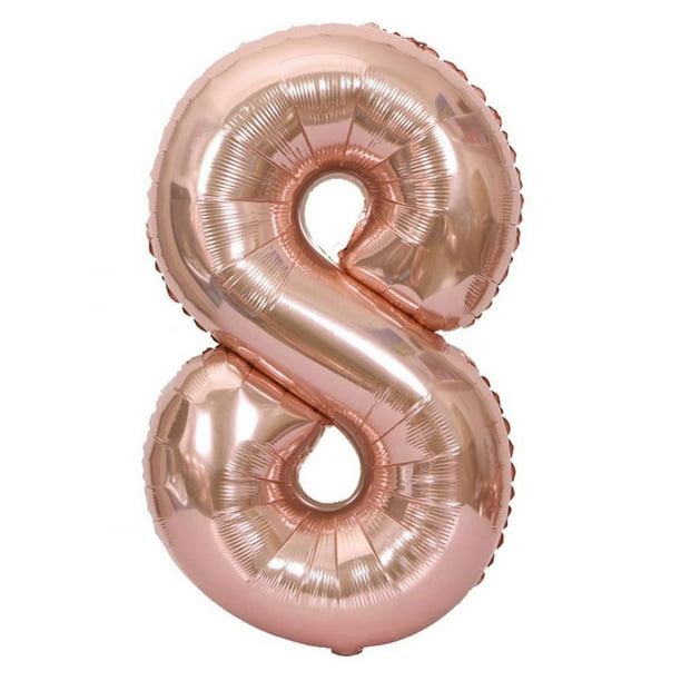 Globos, globos grandes con números dorados y rosas de 40 pulgadas, globos para bodas, artesanía superior