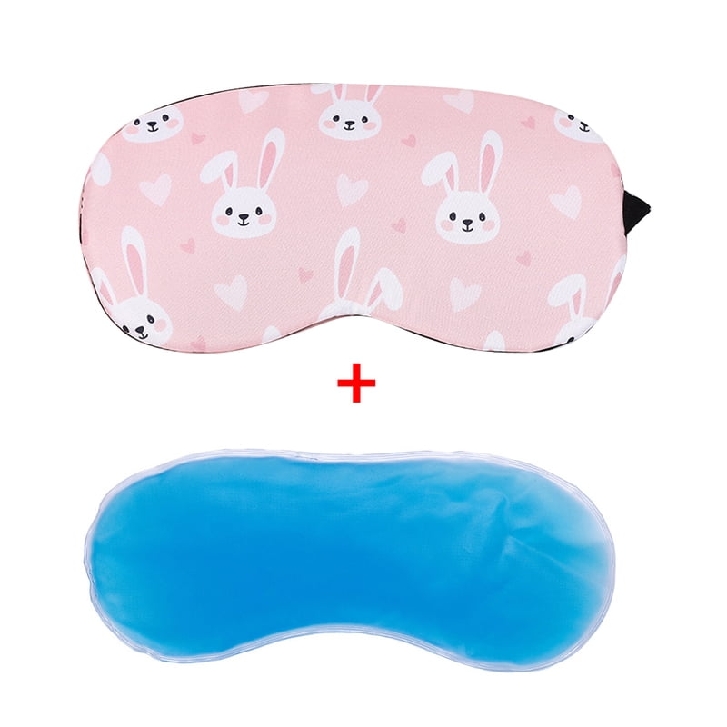 1pc Sleeping Eye Mask Soft Padded Sleep Travel Shade Cover with Ice Compress Gel Travel Rest Eye Shade Cover Blindfold