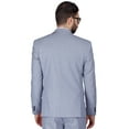 thumbnail image 6 of Slim Fit Men Suit Micro Textured Weave 2 Button Notch Collar AZAR 11812 (44 Short Stone Silver Blue 3 Piece Vested), 6 of 6