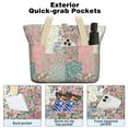 thumbnail image 2 of Tote Bag for Women - Pioneer Flower Shoulder Bag - Large Utility Work Duffle Bag with Zipper Handbag for Travel, Work, Sprots, 2 of 5