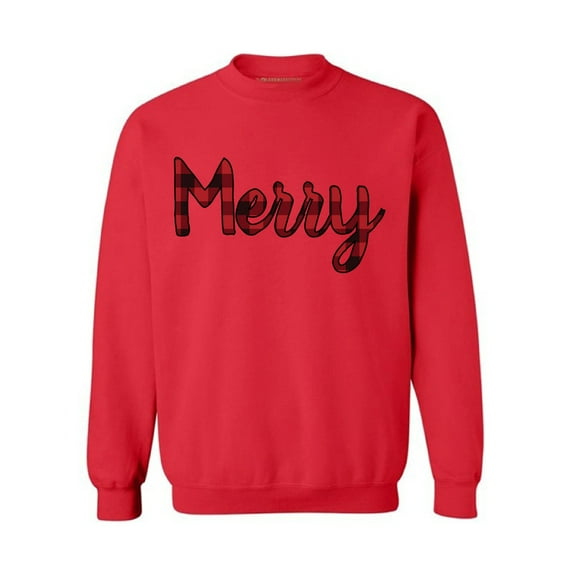 Awkward Styles Xmas Sweatshirt Christmas Merry Plaid Sweater