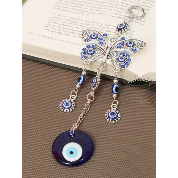 Butterfly Blue Evil Eye Wall Hanging For Home Entrance Door Car Office Feng Shui Nazar Battu Pendant Ornament Good Luck Charm And Prosperity Decoration Gift Items