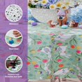 thumbnail image 3 of Newbridge Easter Green Cotton Tail Bunny Vinyl Flannel Backed Spring Tablecloth, 60 x 84 inch Oval, 3 of 6