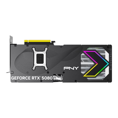 PNY NVIDIA GeForce RTX™ 5080 Epic-X™ ARGB OC Triple Fan, Graphics Card (16GB GDDR7, 256-bit, Boost Speed: 2775 MHz, PCIe® 5.0, HDMI®/DP 2.1, 2.99-Slot, NVIDIA Blackwell Architecture, DLSS 4)