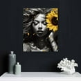 thumbnail image 4 of Nawypu  African American Women Canvas Wall Art Abstract Black Gold Girl Creativity Painting Vintage Portrait Sunflower Posters Prints Artwork for Living Room Bedroom Home Decor, 4 of 4