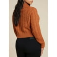 thumbnail image 2 of ELOQUII Women's Plus Size Cableknit Sweater With Wide Collar, 2 of 3