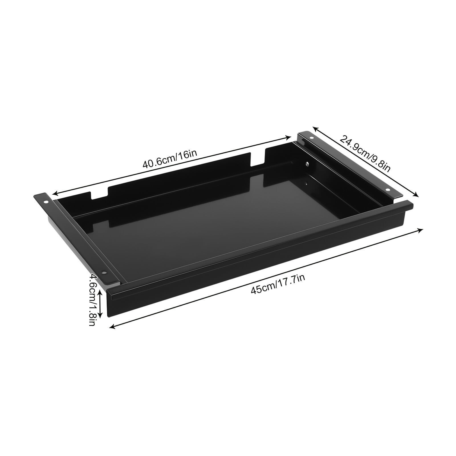 Under Desk Sliding Pull-Out Drawer Drawer Storage Organizer 17.7*9.8*1.8in for Standing Desks
