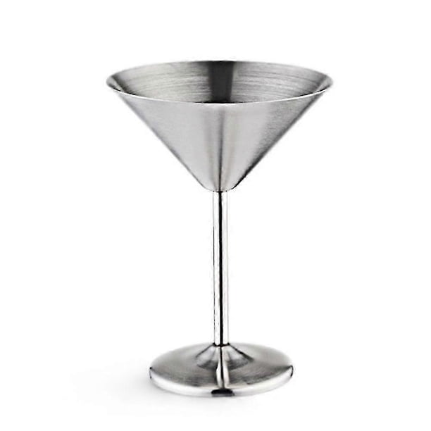 Stainless Steel Martini Glasses Set - Unbreakable Metal Cocktail Wine Cups for Home Bar, 240ml Capacity