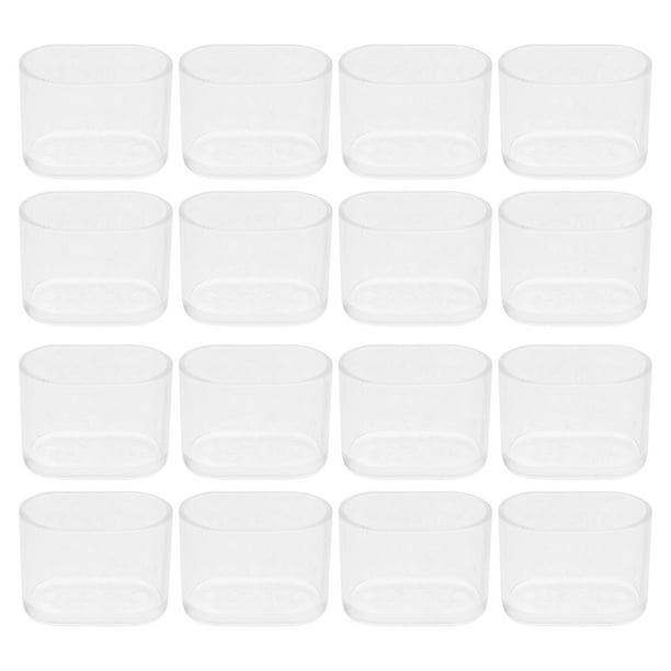 16 protectores transparentes para patas de muebles, protectores de suelo para madera, almohadillas de plástico para patas de silla, fundas ovaladas para patas de muebles
