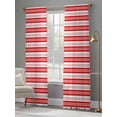 thumbnail image 5 of Boho Red Stripe Semi Sheer Curtains 84 Inch Length 2 Panels Set, Abstract Geometric White Minimalist Sheer Kitchen Curtain Privacy Voile Window Curtain for Living Room Bedroom Rod Pocket Drapes, 5 of 7