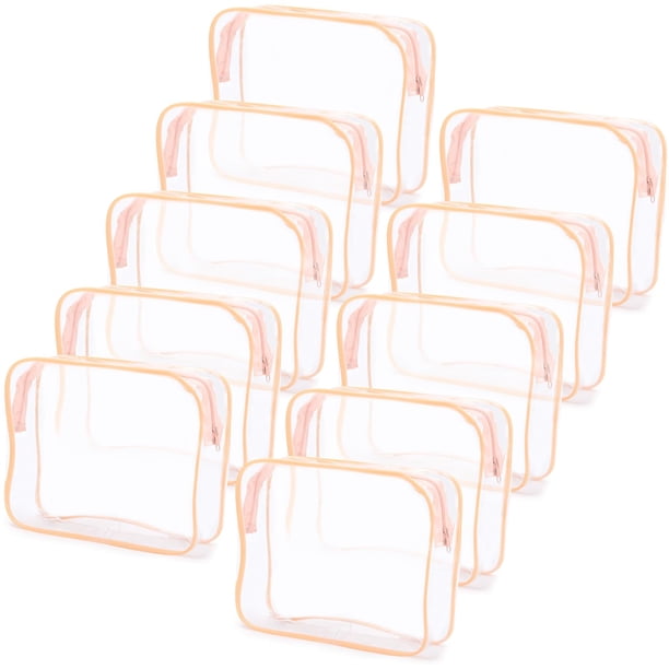 Bolsas cosméticas Tbestmax, transparentes, impermeables, de viaje, paquete de 10