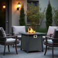 thumbnail image 2 of YYAo Fire Pit Table, Outdoor Fire Pit Table,28-Inch Iron Square Propane Fire Pit Table,Black, 2 of 13