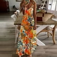 thumbnail image 2 of Giftesty Summer Dresses for Women Fashion Women Summer Casual Solid V-Neck Camis Sleeveless Long Dress, 2 of 5