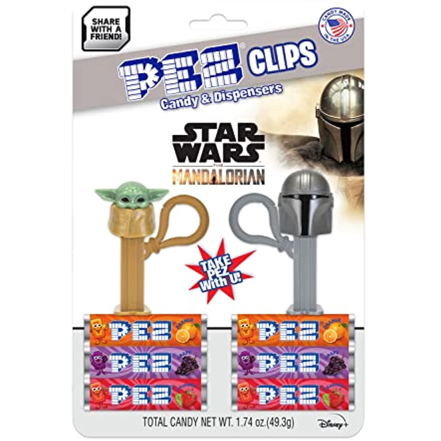 Pez Candy The Mandalorian Pez Clips (Mandalorian & Baby Yoda Dispensers
