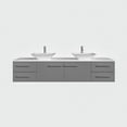 thumbnail image 2 of eviva Totti Wave 60" Gray Modern Double Sink Bathroom Vanity w/ White Glassos Top & Sinks, 2 of 8