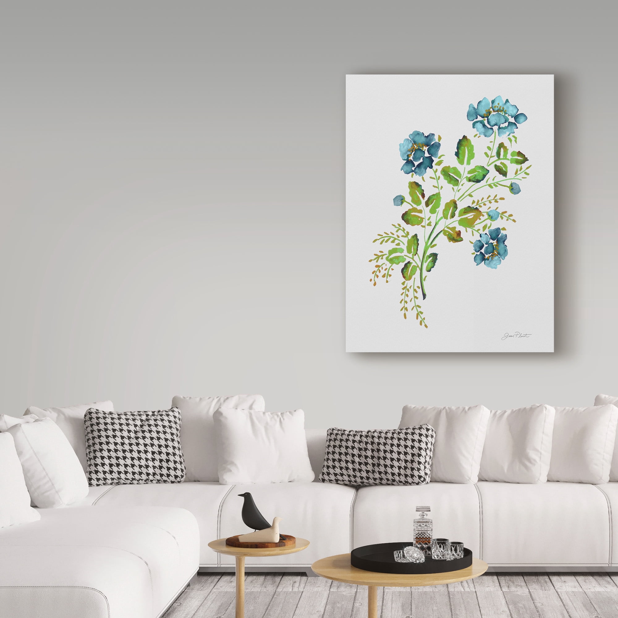 Trademark Fine Art 'Wild Rose Blue 1' Canvas Art by Jean Plout