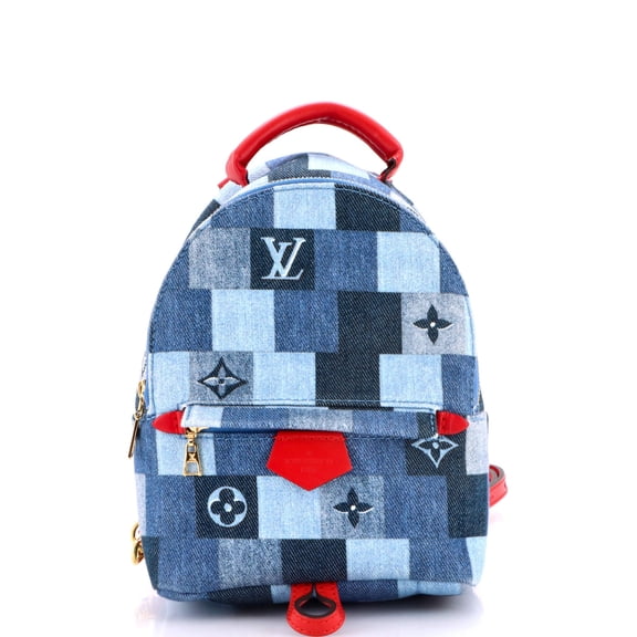 Pre-Owned Palm Springs Backpack Damier and Monogram Patchwork Denim Mini By Rebag