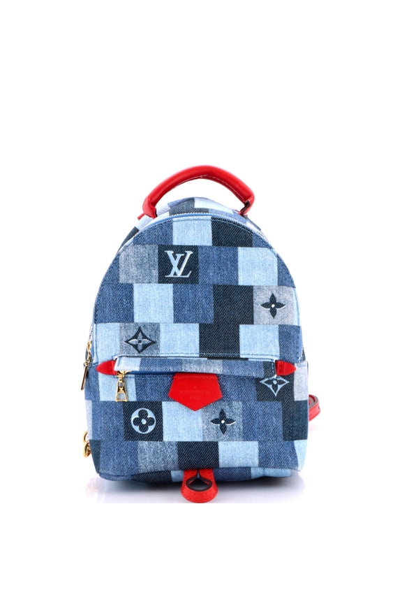 Pre-Owned Palm Springs Backpack Damier and Monogram Patchwork Denim Mini By Rebag