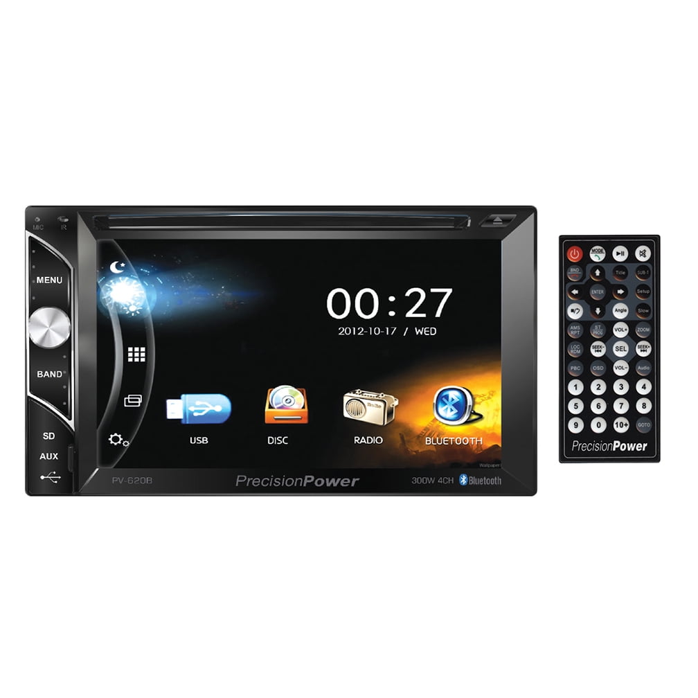 Precision Power PV620B 6.2" Double Din Dvd Player With Bluetooth Android Phonelink - Walmart.com