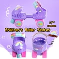 thumbnail image 2 of Patines SULIFEEL para niños ajustables con forma de unicornio cuádruple, color morado, 2 of 7