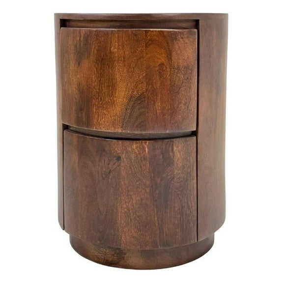 Pemberley Row Mango Wood Chestnut Nightstand Round 18"
