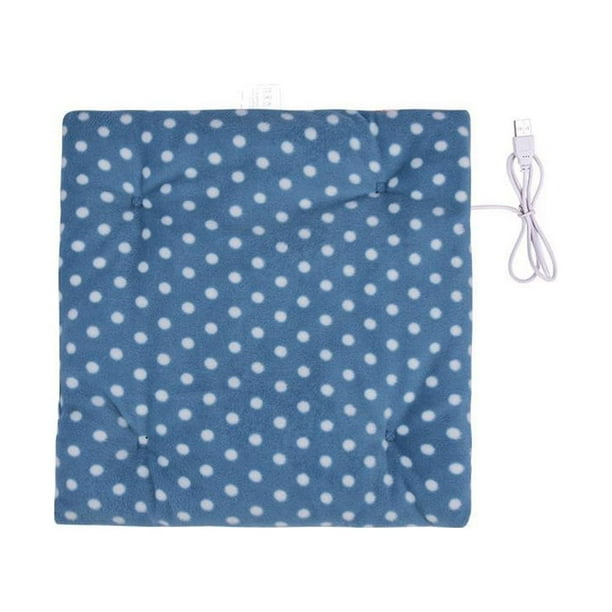 Inteprter Almohadilla de calefacción eléctrica USB para oficina, dormitorio, dormitorio de negocios, asiento y cómodo, alfombrilla para silla, Suministros térmicos Azul blanco Inteprter HA070980-05