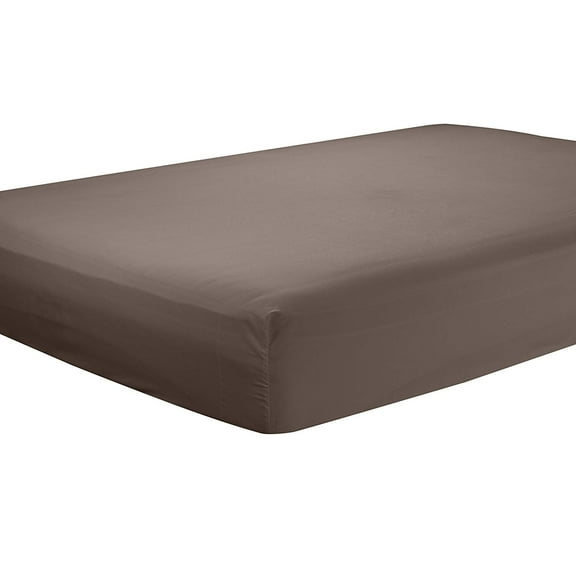 Clara Clark Premier 1800 Collection Single Fitted Sheet, Twin Size, Chocolate Brown