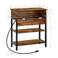 thumbnail image 3 of 3 Tier Narrow Sofa Side End Table w/ USB Ports & Power Outlet Nightstand Storage, 3 of 7