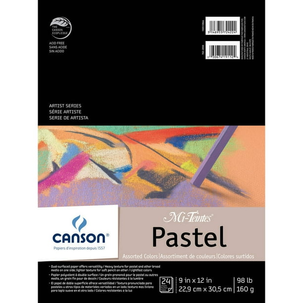 Canson MiTeintes Pastels Paper Pad, 9" x 12", Assorted Colors, 24