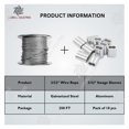 thumbnail image 3 of Laureola 3/32" Type-7x7 Wire Rope Kit, 250ft Galvanized Steel Wire Cable, and 3/32" 10pcs Aluminium Crimping Loop Sleeves, 3 of 5